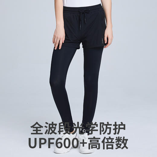 Supield素湃黑科技全波段夏季防晒裤女假两件短裤防紫外线运动款 商品图2