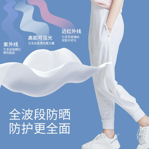 Supield素湃黑科技全波段防晒裤大褶皱休闲裤女夏季薄款凉感女裤 商品图3