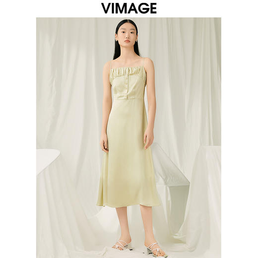 VIMAGE纬漫纪夏季新款显瘦洋气吊带连衣裙V1907515 商品图5