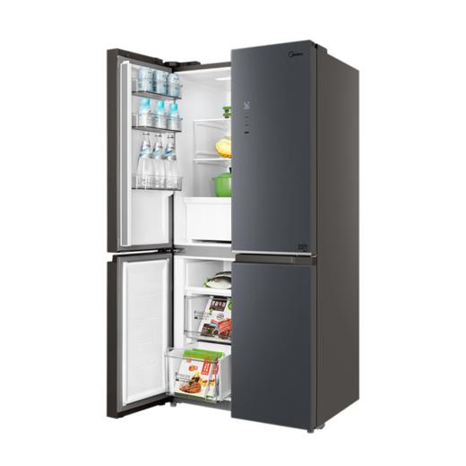 美的冰箱461升十字对开门四门风冷无霜一级能效玻璃面板BCD-461WSGPM(E)墨兰灰-观澜 商品图2