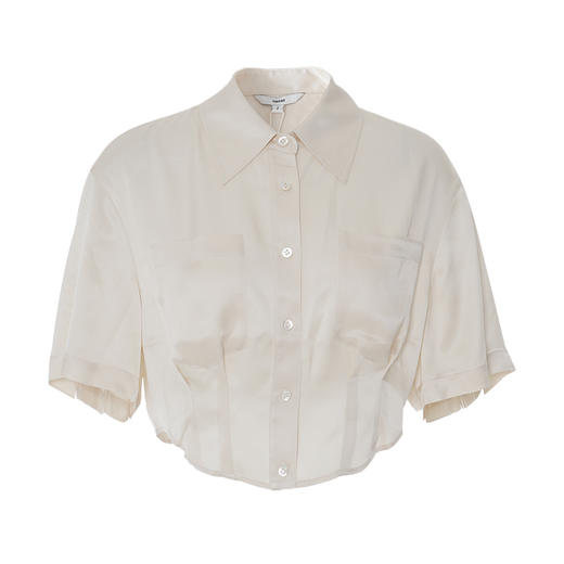 VIMAGE纬漫纪夏季新款简约时尚气质短款衬衫女上衣衬衣V1909509 商品图4