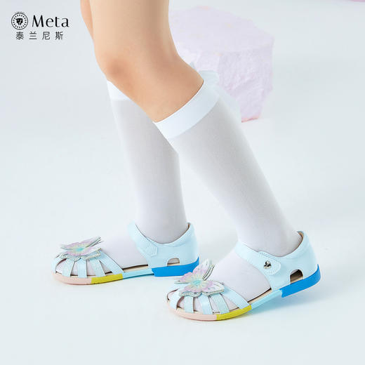 泰兰尼斯meta女童公主凉鞋2023夏季新款儿童鞋小女孩软底包头鞋子 M17X3B2874 商品图2
