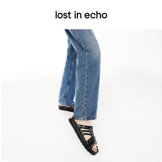 【下架】lost in echo 2023春夏新款六边形铆钉装饰勃肯拖鞋 商品图3