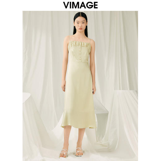 VIMAGE纬漫纪夏季新款显瘦洋气吊带连衣裙V1907515 商品图0