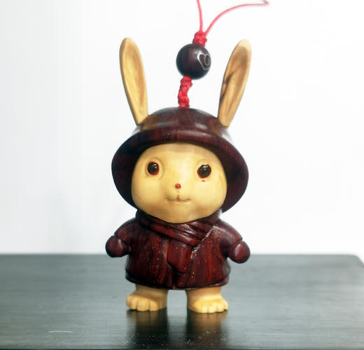 神奇小兔挂件°小叶紫檀+黄杨木 商品图0