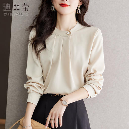 早春新款，雪纺气质小立领韩系小衫上衣CC-YX5606 商品图6