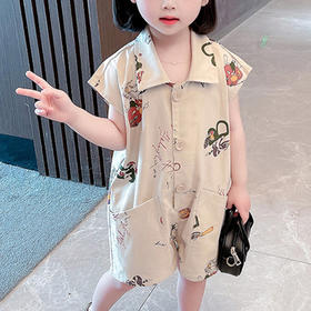 裁缝学苑TG104儿童连体衣纸样女童童装衣服夏婴儿服装打版裁剪图