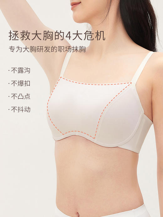 奶糖派大杯文胸独白无痕抹胸大胸显小聚拢防下垂防走光内搭内衣女 商品图2