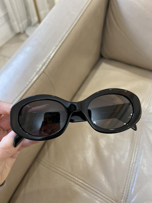 220-5 ce凯旋门宽镜腿 鹅蛋型 时尚墨镜 黑色 玳瑁 白色 商品图4