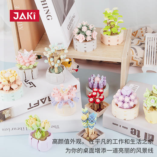 【不会凋谢的花朵积木】佳奇JAKI多肉盆栽积木 永生花节日礼物 给生活多点艺术 商品图3
