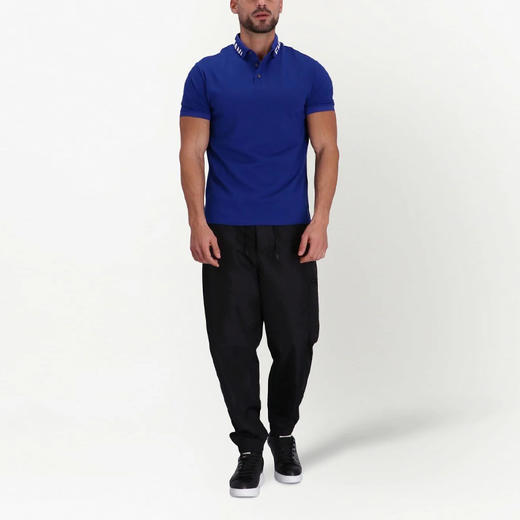 EMPORIO ARMANI 阿玛尼 男士标志衣领丝光珠地布短袖 Polo 衫 蓝色 3R1FG4 1JTKZ 09A2 商品图3
