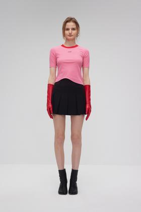 不规则下摆logo修身T恤