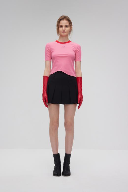 不规则下摆logo修身T恤 商品图0