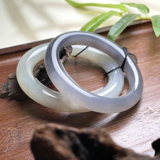 和田玉烟紫手镯-正圈冰底葡萄紫 商品图0