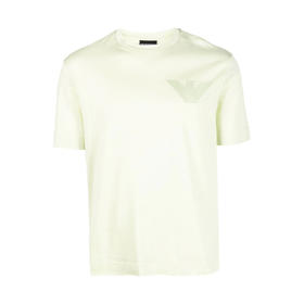 EMPORIO ARMANI 阿玛尼 男士棉质老鹰刺绣徽标圆领短袖T恤 浅绿色 3R1TZ3 1JSAZ 0594