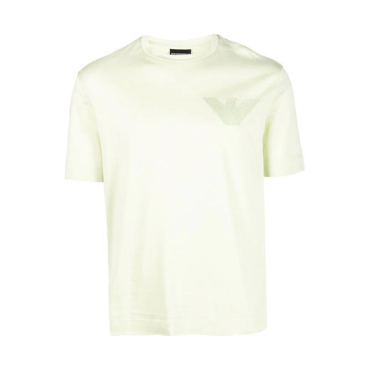 EMPORIO ARMANI 阿玛尼 男士棉质老鹰刺绣徽标圆领短袖T恤 浅绿色 3R1TZ3 1JSAZ 0594 商品图0