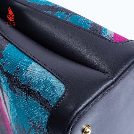 SAINTJOY/上久楷 宋锦女式拎包 蓝紫灰虹涧 BWW18A1901 商品图10