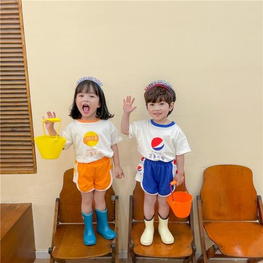【2套49包邮】韩版童装儿童网红恶搞饮料套装2023夏季新款男女童短袖短裤两件套 商品图3