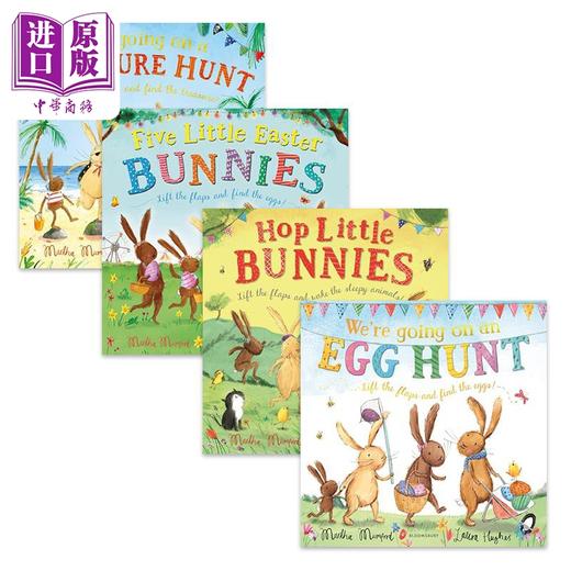 【中商原版】小兔兔一族4册套装 We're Going on an Egg Hunt 英文原版 进口图书 儿童绘本 动物故事图画书 节日兔子 翻翻页 商品图0