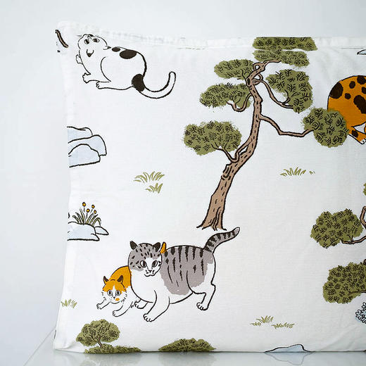 【幸运土猫】松林喵猫如茉全棉纯棉猫三四件套件柔软被套原创设计 商品图1