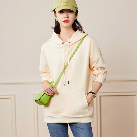 优选丨【圆领+连帽可选】【时髦百搭必备】春季卫衣女宽松套头圆领连帽套头衫上衣可情侣纯棉卫衣 商品图6