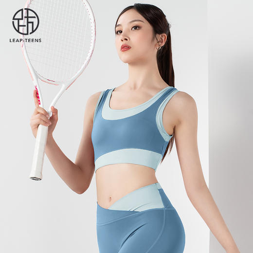 跃牌【欲动春风】系列一体式撞色瑜伽背心一体式胸垫22748裸感无痕交叉腰运动九分裤22381（此款为欧码，建议拍小一码！） 商品图10
