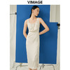 VIMAGE纬漫纪夏季新款气质收腰显瘦无袖开叉连衣裙V1907524 商品缩略图3