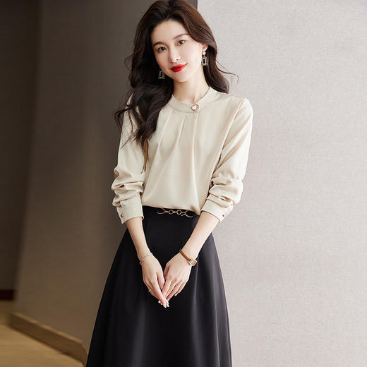 早春新款，雪纺气质小立领韩系小衫上衣CC-YX5606 商品图1