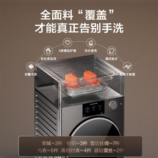 松下（Panasonic）洗衣机机器人全自动一体机洗烘护分区洗11+1kg奢品母婴洗护 6大免洗除味除菌护衣NA-G1S 商品图1