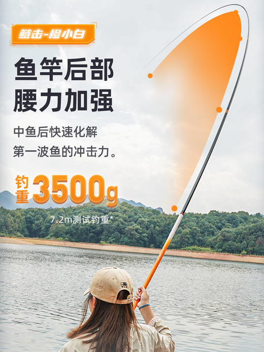 佳钓尼鲢击橙小白鲢鳙专用手杆轻量大物竿鲢鳙鱼竿钓鱼竿19调鱼杆 商品图2