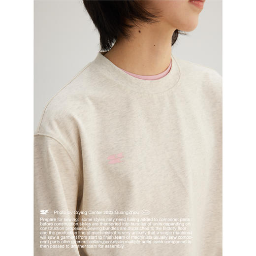 CryingCenter 燕麦粉温柔版纯棉基础圆领T恤 长袖TEE 哭喊中心 商品图3