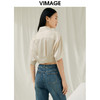 VIMAGE纬漫纪夏季新款简约时尚气质短款衬衫女上衣衬衣V1909509 商品缩略图3