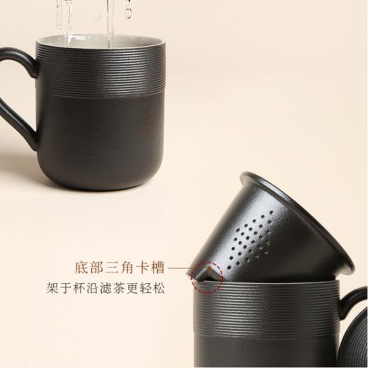 陆宝陶瓷金猴盖杯茶水分离泡茶杯便携办公室喝水杯茶具 商品图2