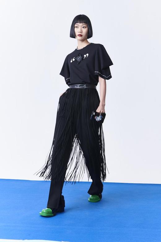 撞色绣线T恤 商品图0