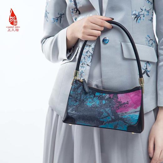 SAINTJOY/宋锦女式腋下包 虹涧蓝紫灰系列BWS21B1101 商品图2