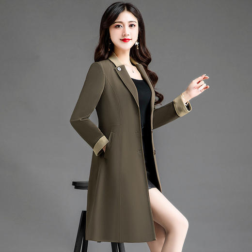 垂直感西装领中长款外套，时尚中年女装外搭QYM-TYP-8023A01-Y 商品图5