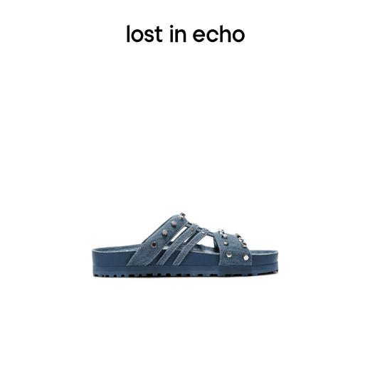 【下架】lost in echo 2023春夏新款六边形铆钉装饰勃肯拖鞋 商品图1