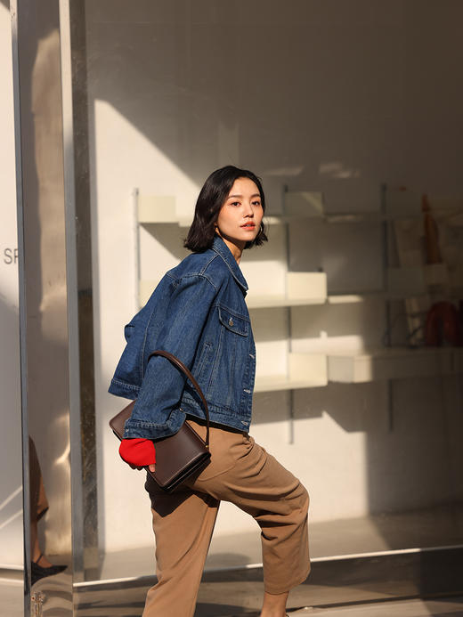 HeyDress法式复古牛仔外套女春季宽松显瘦休闲纯棉夹克百搭潮上衣 商品图1