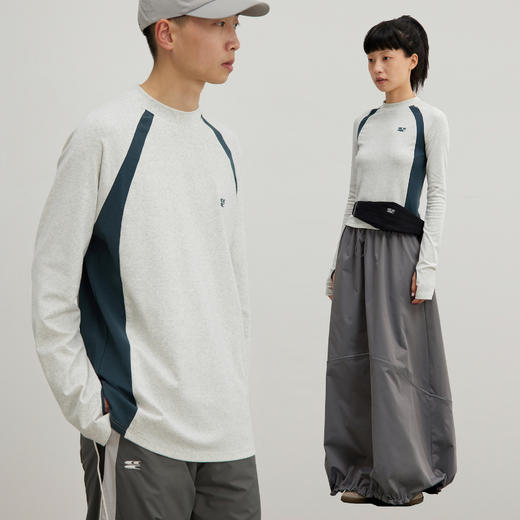 CryingCenter 松石燕麦灰拼接运动健身瑜伽长袖tee 哭喊中心 商品图0