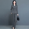 QYM 237727-Y收腰上衣打底衫+高腰裤优雅套装 商品缩略图4