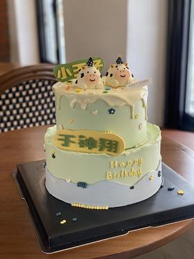 奶油霜手绘清新可爱奶油蛋糕