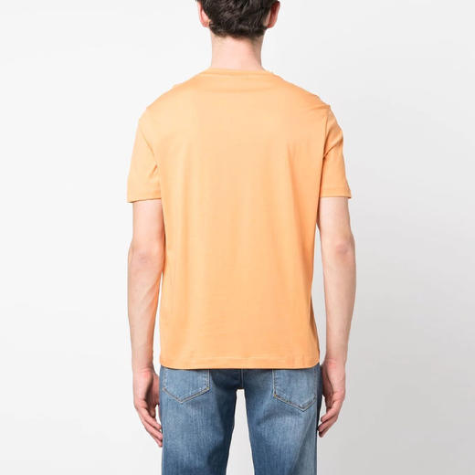 EMPORIO ARMANI 阿玛尼 男士棉质 80 年代效果徽标印花比马平纹针织圆领短袖T恤 橘色 3R1TDE 1JPZZ 0243 商品图2