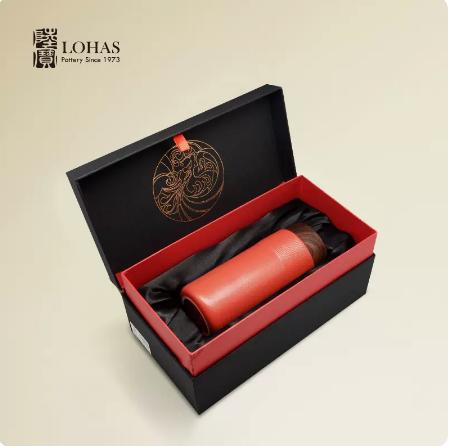 陆宝陶瓷杯子旋转随身杯泡茶活水茶杯饮水杯双层随手杯大容量陶杯 商品图6