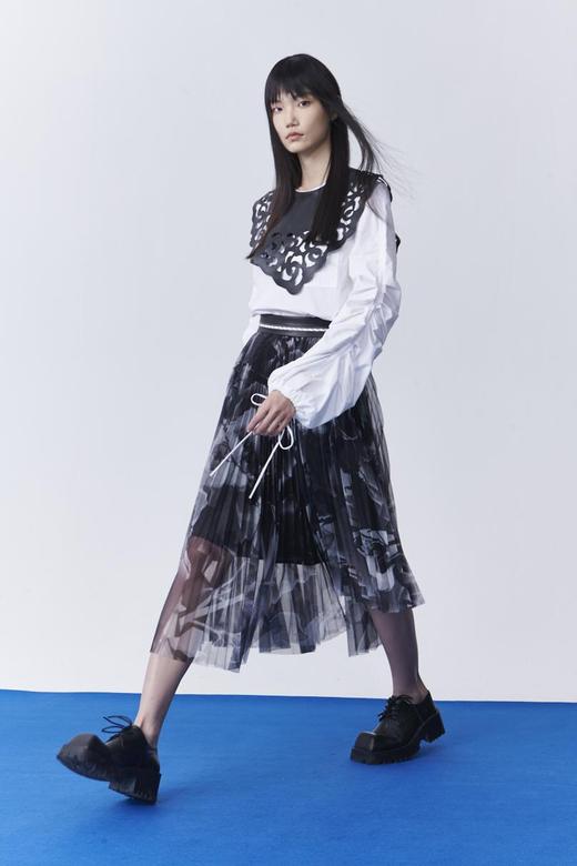 压褶印花半裙 商品图0