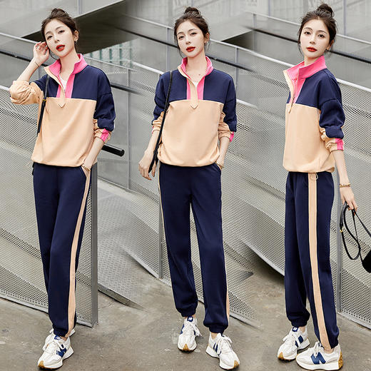 休闲运动撞色卫衣，束腿裤气质两件套套装HR-CPYY2315 商品图2