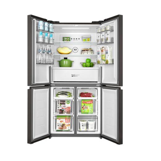 美的冰箱461升十字对开门四门风冷无霜一级能效玻璃面板BCD-461WSGPM(E)墨兰灰-观澜 商品图3