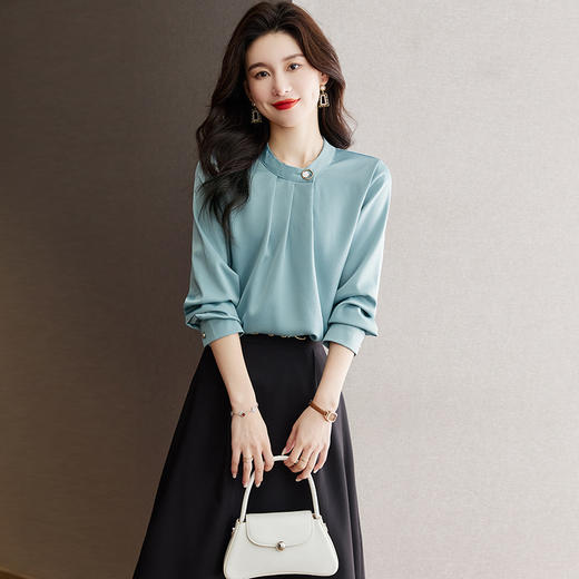 早春新款，雪纺气质小立领韩系小衫上衣CC-YX5606 商品图0