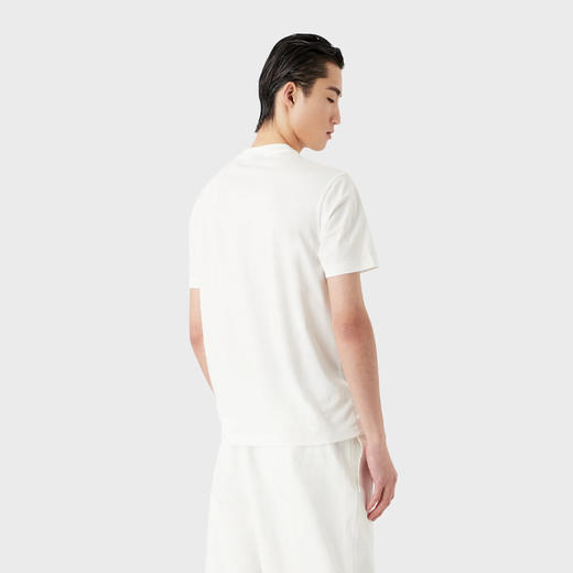 EMPORIO ARMANI 阿玛尼 男士棉质 80 年代效果徽标印花比马平纹针织圆领短袖T恤 白色 3R1TDE 1JPZZ 0101 商品图2
