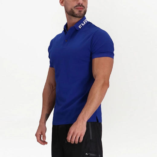 EMPORIO ARMANI 阿玛尼 男士标志衣领丝光珠地布短袖 Polo 衫 蓝色 3R1FG4 1JTKZ 09A2 商品图1