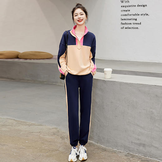 休闲运动撞色卫衣，束腿裤气质两件套套装HR-CPYY2315 商品图5